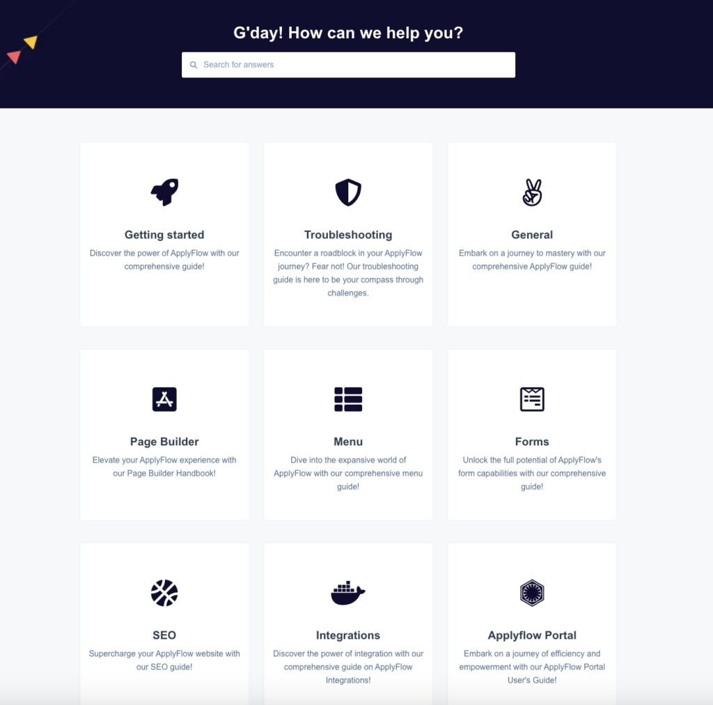 A snapshot of ApplyFlow’s Knowledge Base 